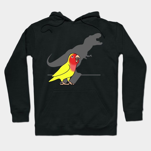 T-Rex Shadow Rosy faced Yellow Lovebird Hoodie by FandomizedRose